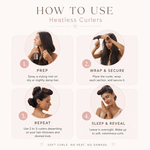 Velvet Heatless Curlers – Overnight Curls