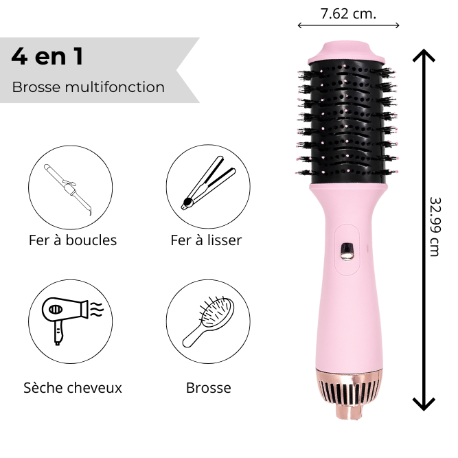 Brosse à Air Chaud ionique 4-en-1