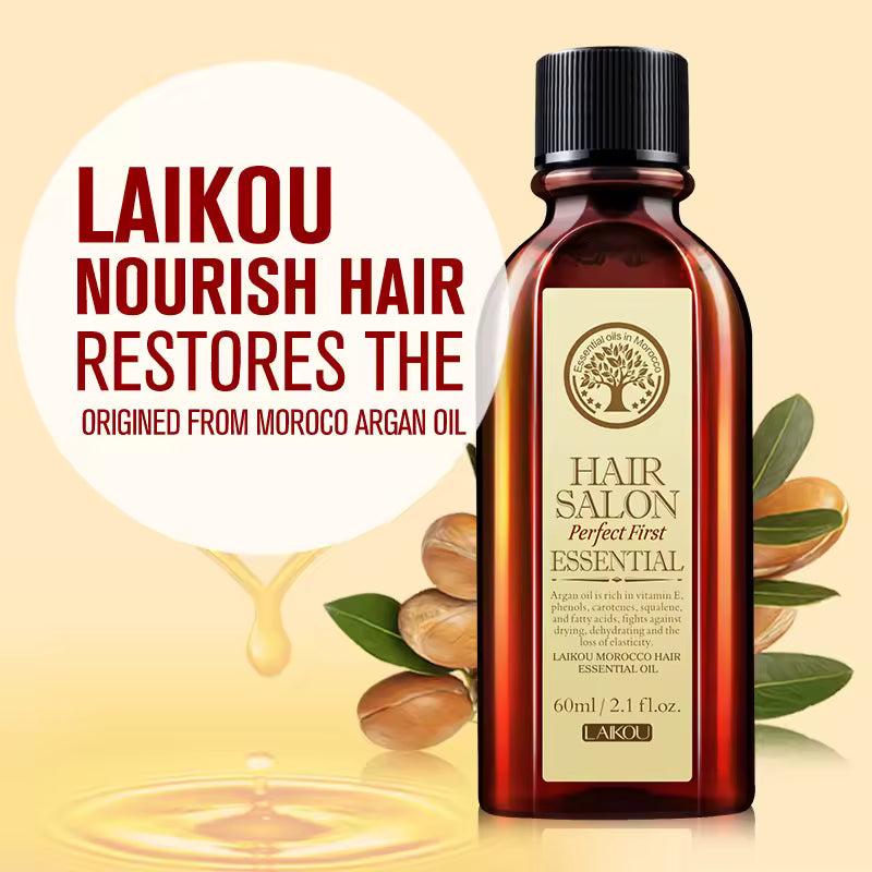 Sérum anti-frizz & brillance, à l’huile d’argan 60ml - LAIKOU Morocco Hair Essential Oil