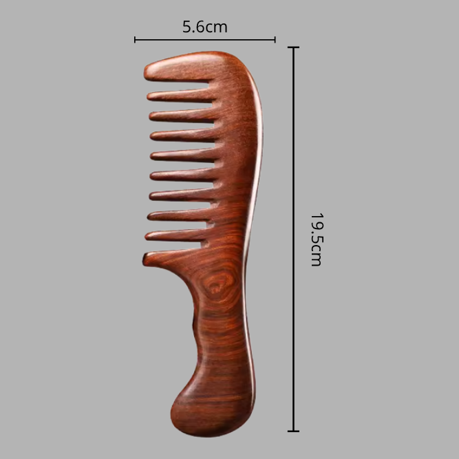 Peigne Large en Bois Naturel – Démêlage Doux & Soin du Cuir Chevelu