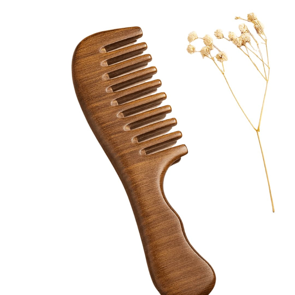Wide Natural Wooden Comb – Gentle Detangling & Scalp Care