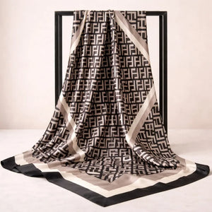 Black hair scarf satin for overnight curls and elegant styling