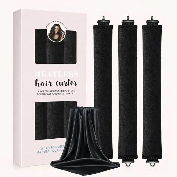 black velvet heatless curlers set for overnight curls without heat