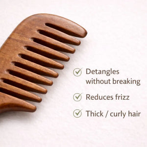 Wide Natural Wooden Comb Revitalysse
