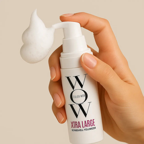 Color Wow Xtra Large Bombshell Volumizer dispensing lightweight volumizing foam