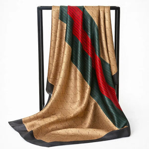 Gold hair scarf satin for overnight curls and elegant styling