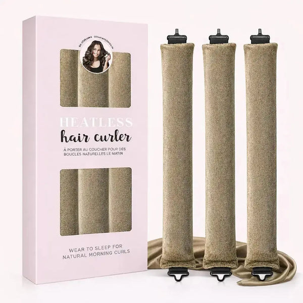 gold velvet heatless curlers set for overnight curls without heat