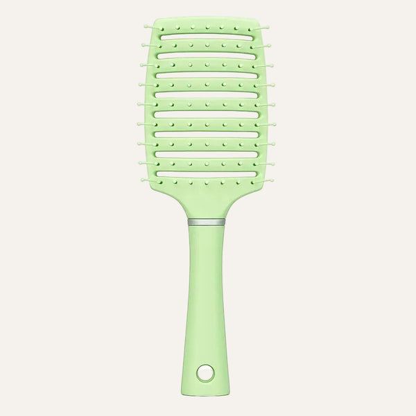 Green anti static brush for hair volume and fast blow drying