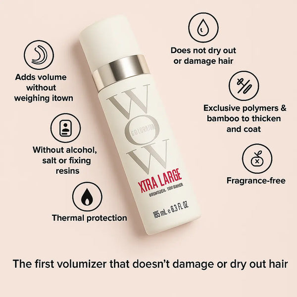 Hair mousse product image with lightweight volume and soft hold features