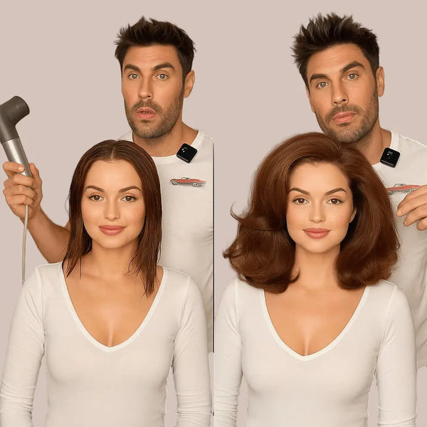 Before and after hair mousse styling for fuller-looking hair