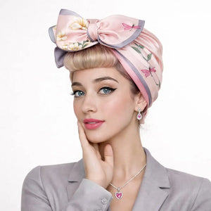 Hair scarf satin worn as a headscarf for overnight curls and styling