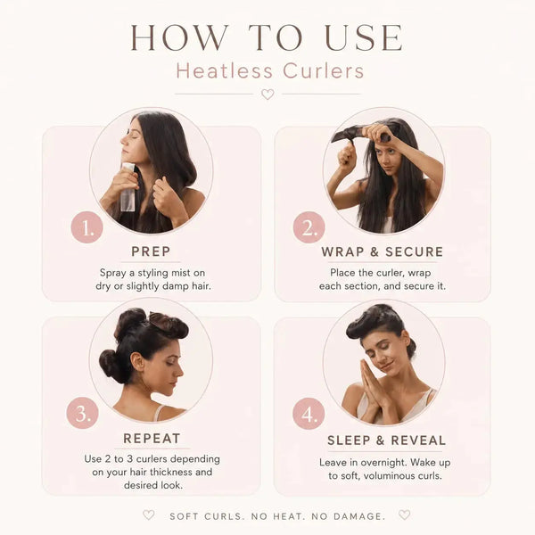 How to use heatless curlers step by step for overnight curls
