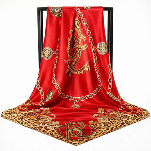 Red hair scarf satin for overnight curls and elegant styling